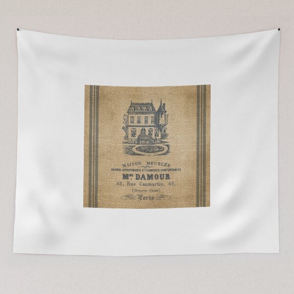Item preview, Vintage Burlap French House Design designed and sold by Marcee Duggar.