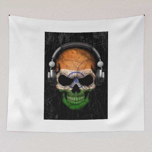 Item preview, Dj Skull with Indian Flag designed and sold by JeffBartels.