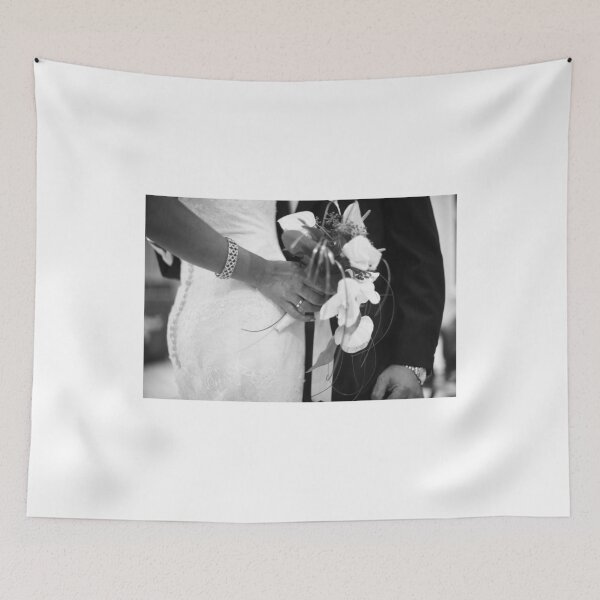 Item preview, Bride and groom holding black and white wedding photograph designed and sold by edwardolive.