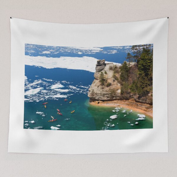 Item preview, Kayaks and Ice Floes at Miners Castle - Pictured Rocks, Michigan designed and sold by Craig Sterken.