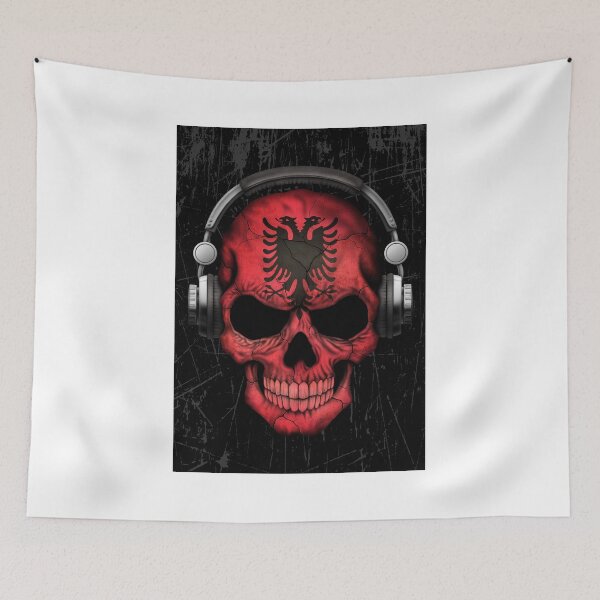 Item preview, Dj Skull with Albanian Flag designed and sold by JeffBartels.