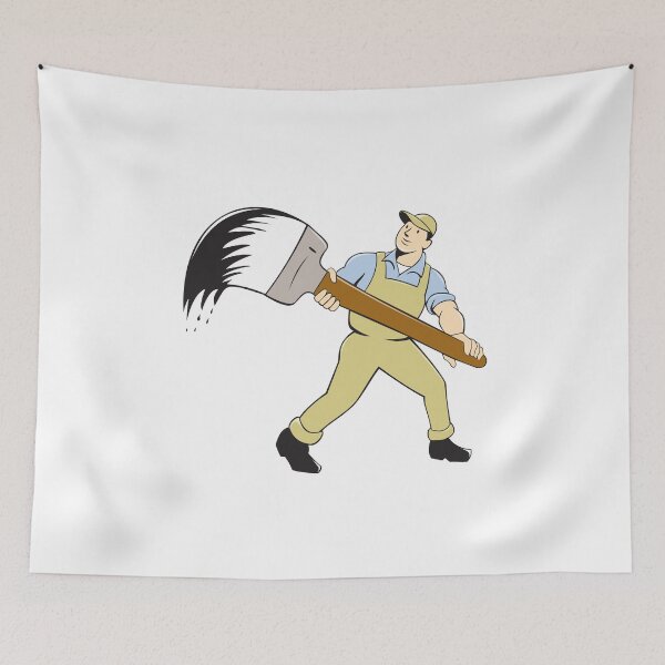 Item preview, House Painter Giant Paintbrush Cartoon designed and sold by patrimonio.
