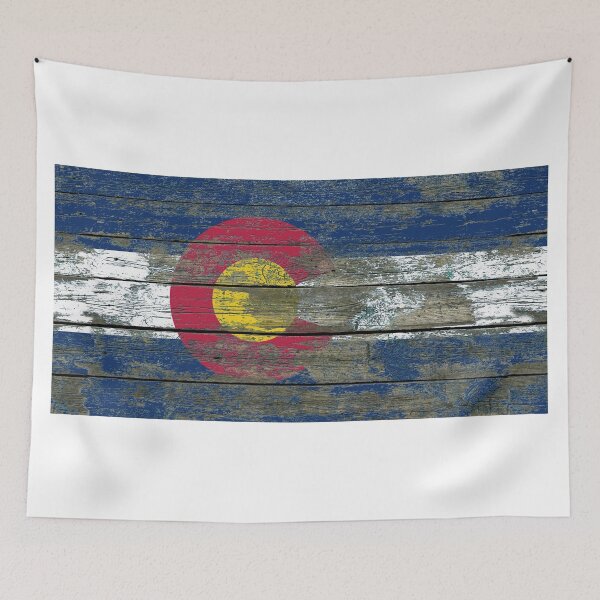 Item preview, Flag of Colorado on Rough Wood Boards Effect designed and sold by JeffBartels.