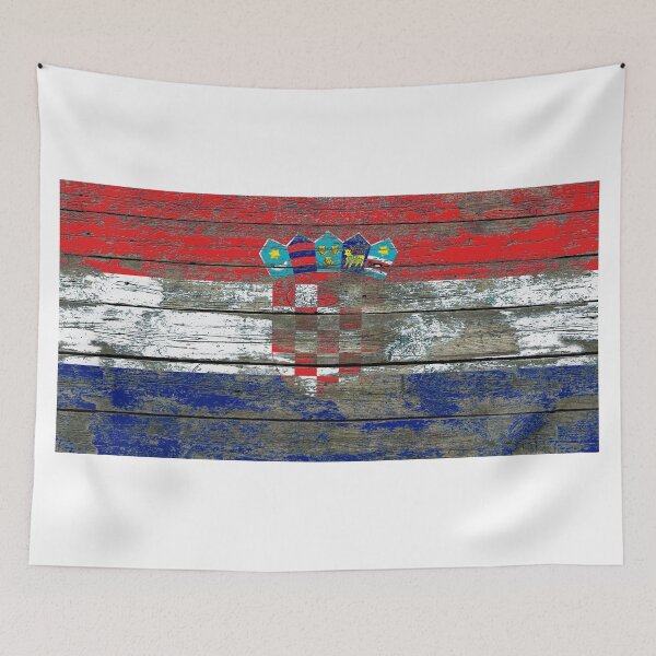 Item preview, Flag of Croatia on Rough Wood Boards Effect designed and sold by JeffBartels.