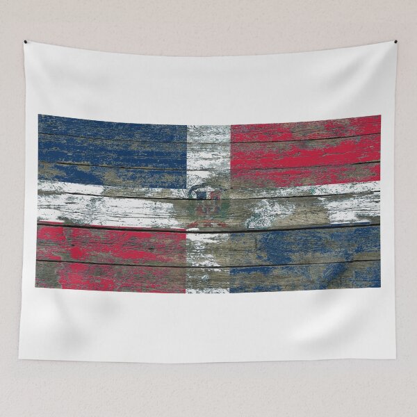 Item preview, Flag of Dominican Republic on Rough Wood Boards Effect designed and sold by JeffBartels.