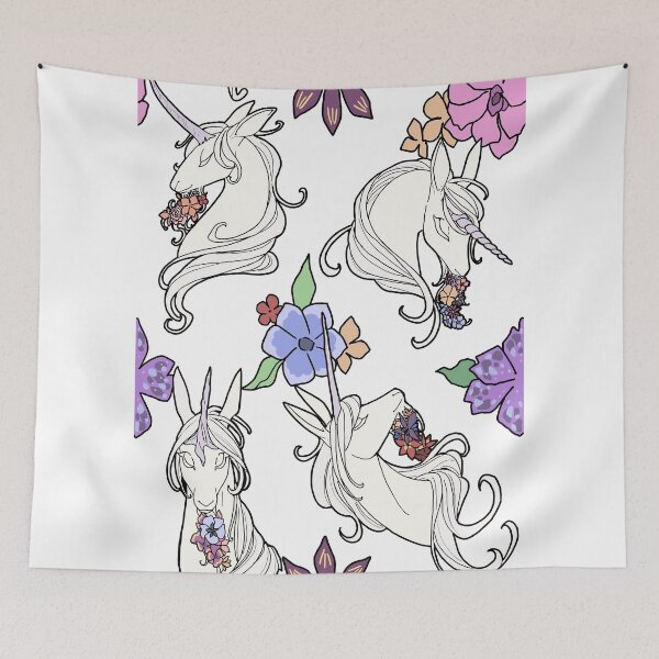 Item preview, Flowers and Unicorns designed and sold by Inkscribble.
