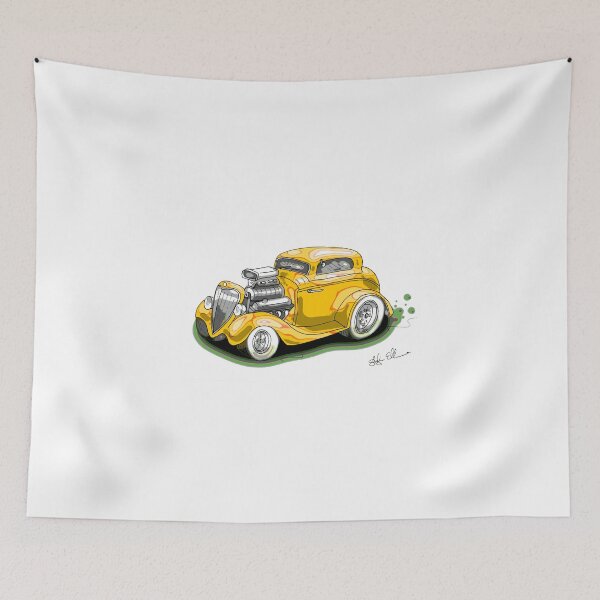 Artikelvorschau, HOT ROD BEAST V8 CHEV STYLE gelb entworfen und verkauft von squigglemonkey.