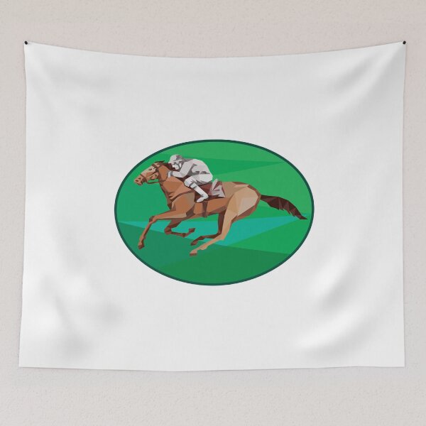 Item preview, Jockey Horse Racing Oval Low Polygon designed and sold by patrimonio.