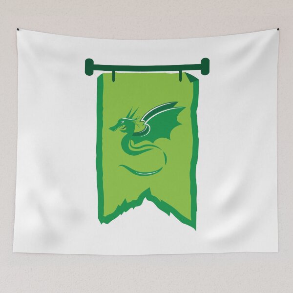 Item preview, Banner standard with green dragon designed and sold by jazzydevil.