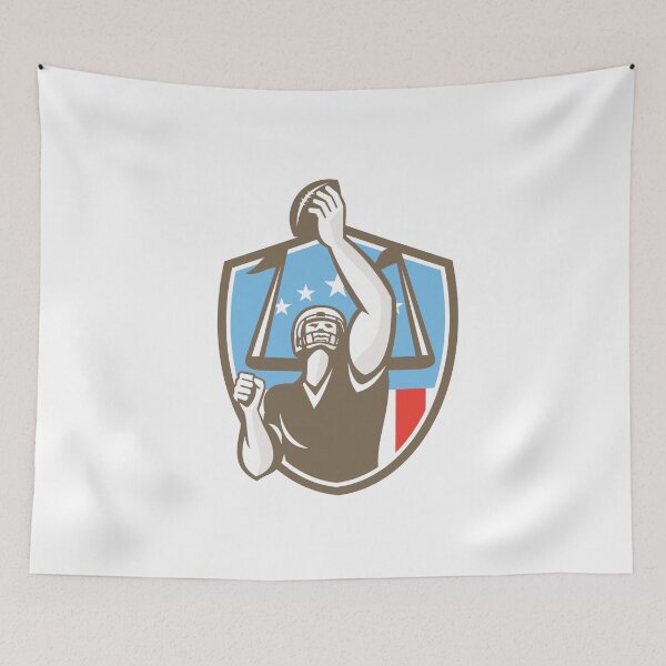 Item preview, American Football Player Touchdown Goal Post Retro designed and sold by patrimonio.