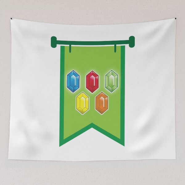 Item preview, BANNER CREST SIGIL Green with 5 jewels rupees Blue, red, green and orange designed and sold by jazzydevil.