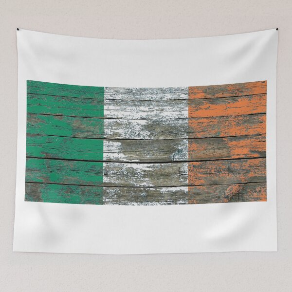 Item preview, Flag of Ireland on Rough Wood Boards Effect designed and sold by JeffBartels.