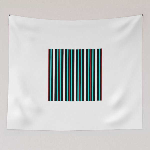 Item preview, Vertical Stripes Black Red Turquoise White designed and sold by JimmyGlenn Greenway.