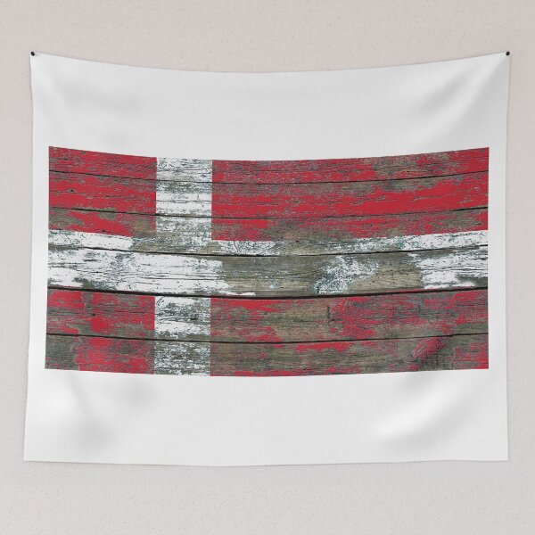 Item preview, Flag of Denmark on Rough Wood Boards Effect designed and sold by JeffBartels.