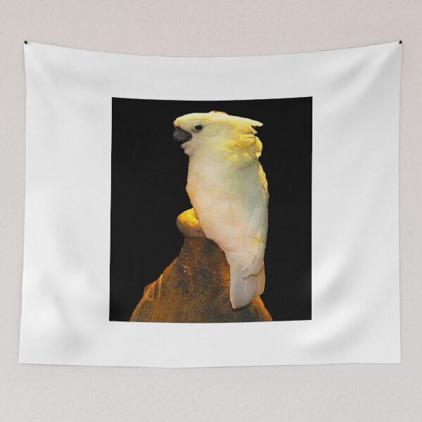 Item preview, White cockatoo bird posing on a water pitcher designed and sold by MNA-Art.