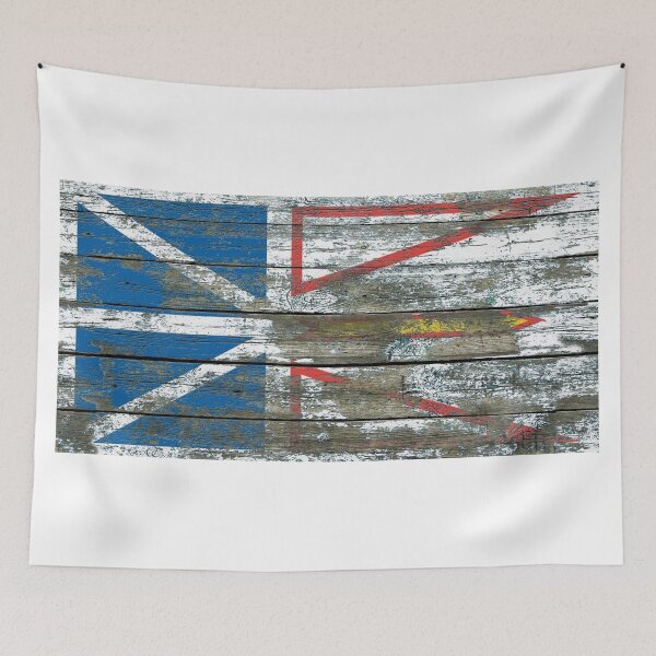 Item preview, Flag of Newfoundland on Rough Wood Boards Effect designed and sold by JeffBartels.
