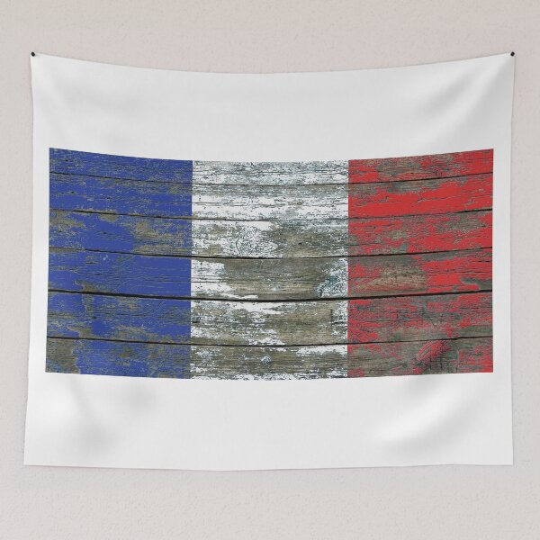 Item preview, Flag of France on Rough Wood Boards Effect designed and sold by JeffBartels.