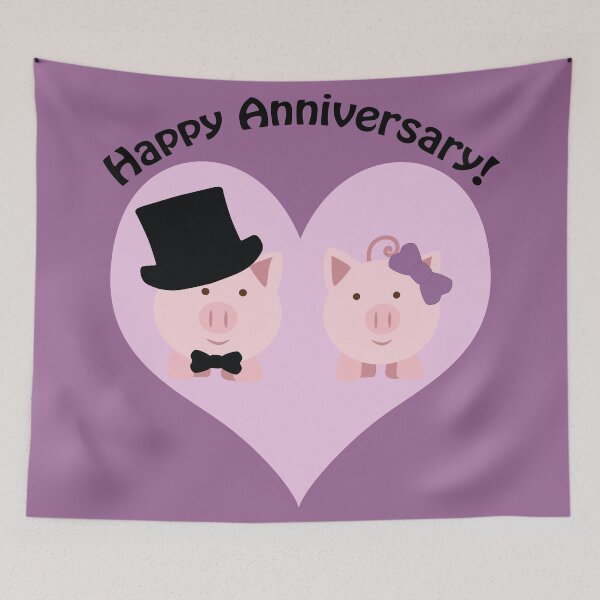 Item preview, Cute Happy Anniversary Pigs designed and sold by Hedgie Designs.