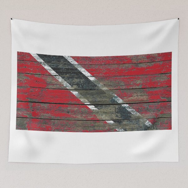 Item preview, Flag of Trinidad and Tobago on Rough Wood Boards Effect designed and sold by JeffBartels.