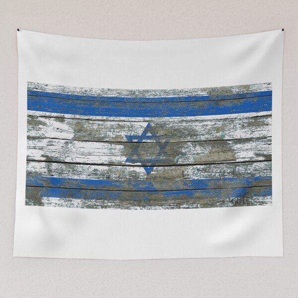 Item preview, Flag of Israel on Rough Wood Boards Effect designed and sold by JeffBartels.