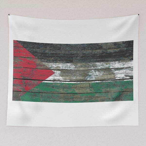Item preview, Flag of Palestine on Rough Wood Boards Effect designed and sold by JeffBartels.