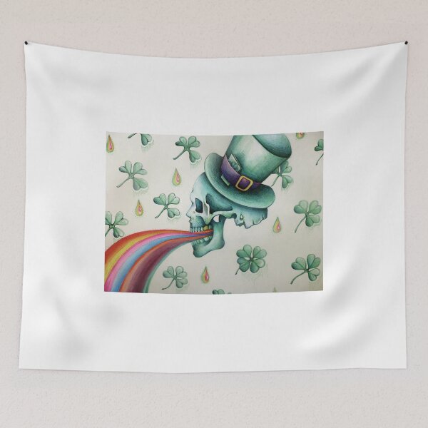 Item preview, lucky rainbow skull St Patricks day  designed and sold by melaniedann.
