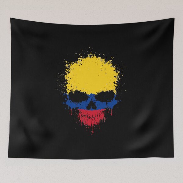 Item preview, Chaotic Colombian Flag Splatter Skull designed and sold by JeffBartels.