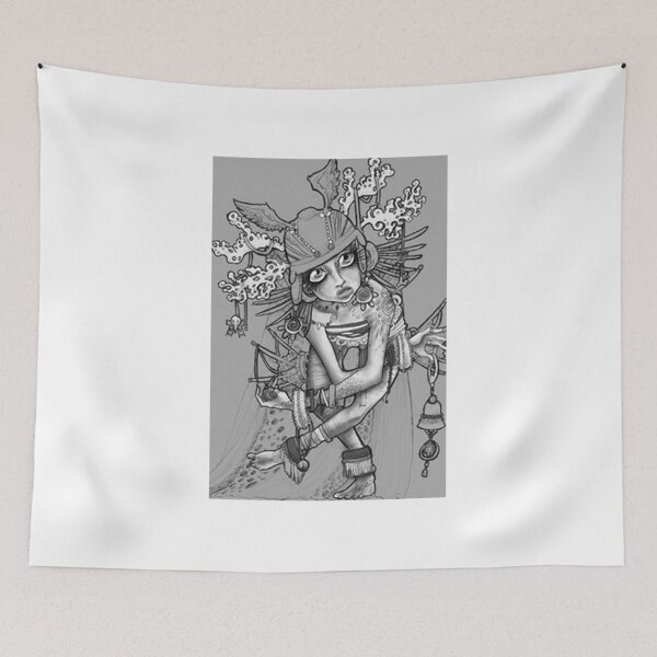 Item preview, Greytone shamanic priestess illustration designed and sold by IroPeji.