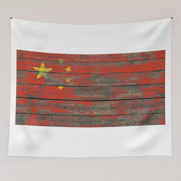 Item preview, Flag of China on Rough Wood Boards Effect designed and sold by JeffBartels.
