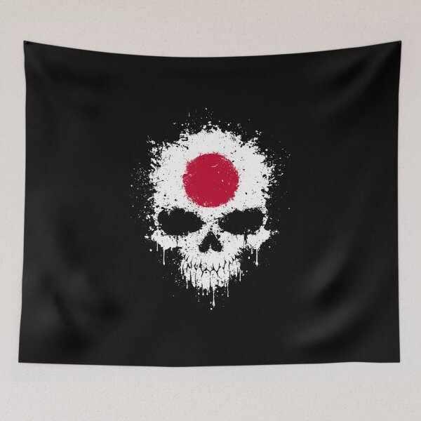 Item preview, Chaotic Japanese Flag Splatter Skull designed and sold by JeffBartels.