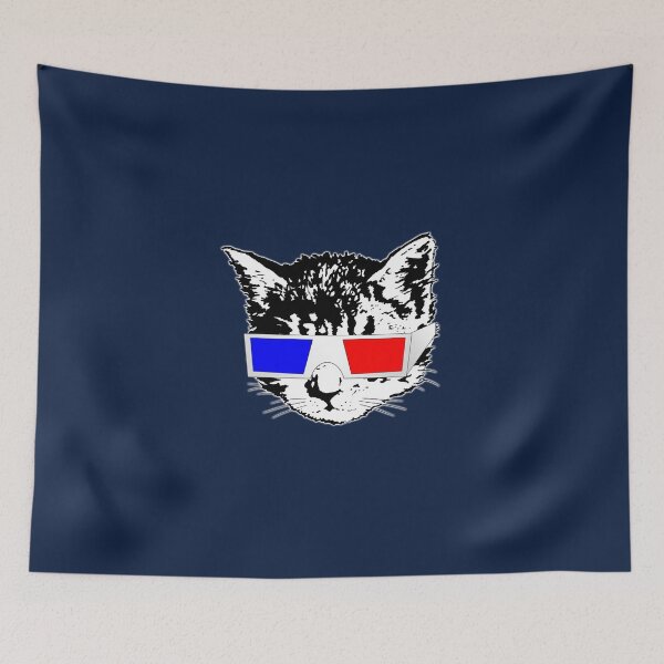 Item preview, Cat in 3D (Navy)   designed and sold by kirbeekatz.