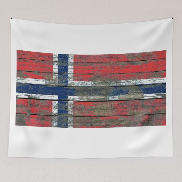Item preview, Flag of Norway on Rough Wood Boards Effect designed and sold by JeffBartels.