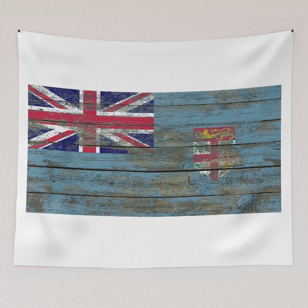 Item preview, Flag of Fiji on Rough Wood Boards Effect designed and sold by JeffBartels.