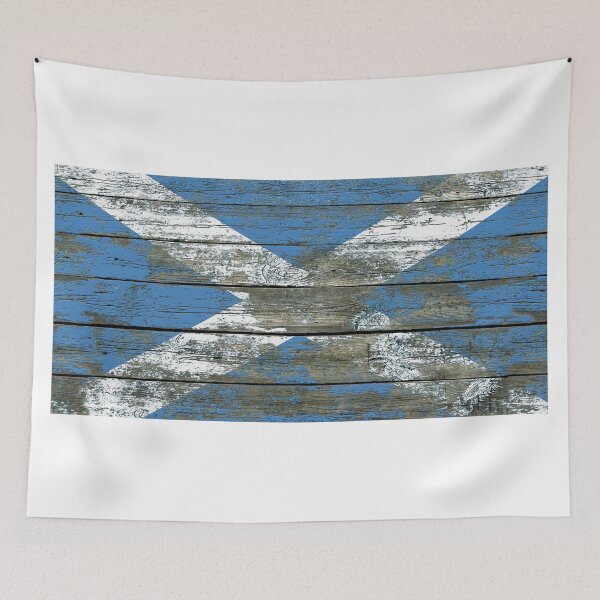 Item preview, Flag of Scotland on Rough Wood Boards Effect designed and sold by JeffBartels.