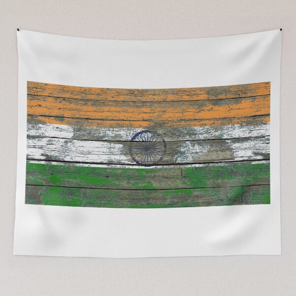 Item preview, Flag of India on Rough Wood Boards Effect designed and sold by JeffBartels.