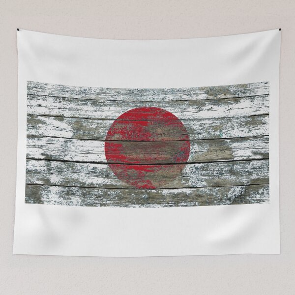 Item preview, Flag of Japan on Rough Wood Boards Effect designed and sold by JeffBartels.
