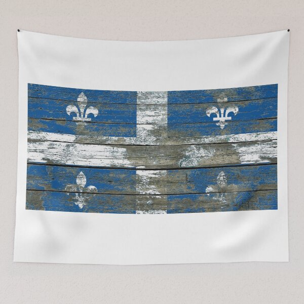 Item preview, Flag of Quebec on Rough Wood Boards Effect designed and sold by JeffBartels.
