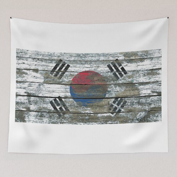 Item preview, Flag of South Korea on Rough Wood Boards Effect designed and sold by JeffBartels.