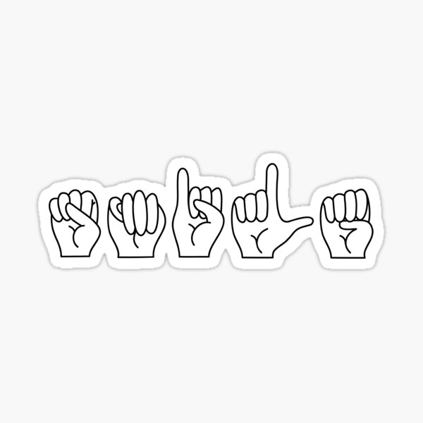 StickerTalk 5in x 5in Sign Language I Love You ASL Bumper Sticker Decal Window Stickers Decals