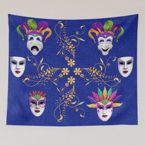 Item preview, Mardi Gra Masks Filigree Duvet Cover designed and sold by Gotcha29.