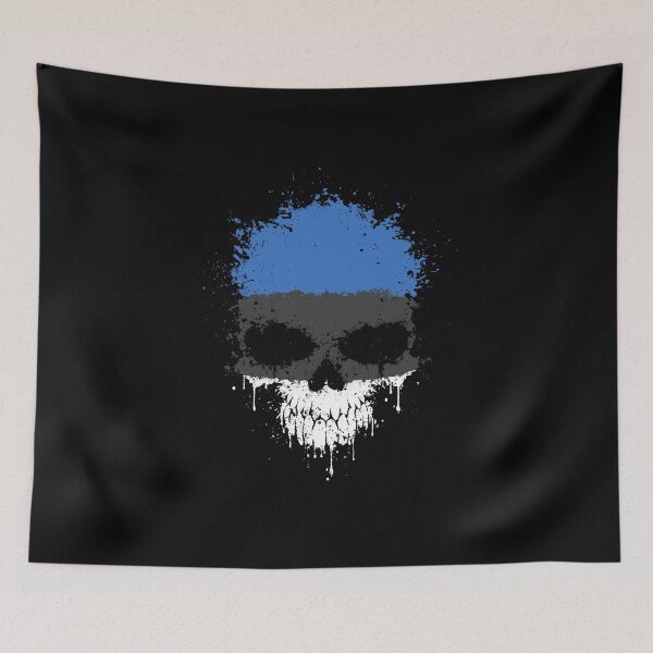 Item preview, Chaotic Estonian Flag Splatter Skull designed and sold by JeffBartels.