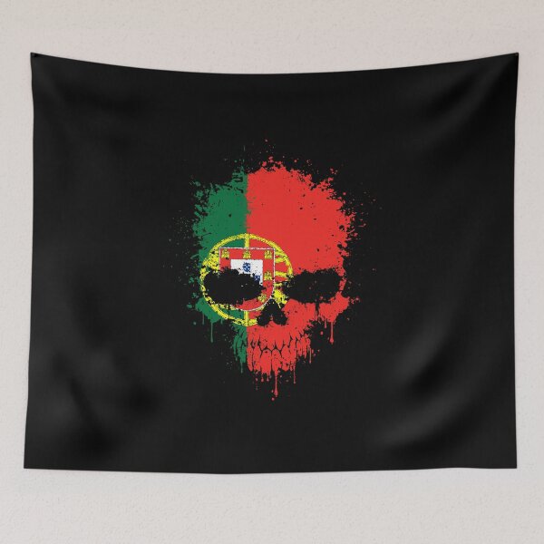 Item preview, Chaotic Portuguese Flag Splatter Skull designed and sold by JeffBartels.