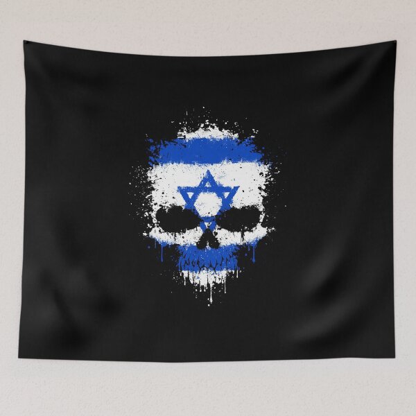 Artikelvorschau, Chaotische israelische Flagge Splatter Skull entworfen und verkauft von JeffBartels.
