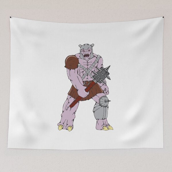 Item preview, Orc Warrior Holding Club Front Cartoon designed and sold by patrimonio.