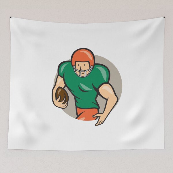 Item preview, American Football Running Back Circle Cartoon designed and sold by patrimonio.