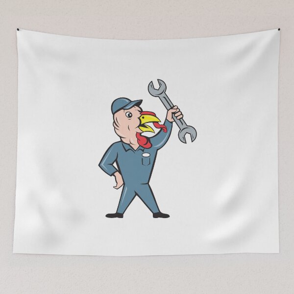 Item preview, Turkey Mechanic Spanner Isolated Cartoon designed and sold by patrimonio.