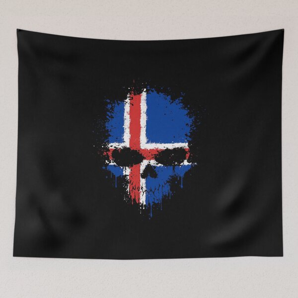 Item preview, Chaotic Icelandic Flag Splatter Skull designed and sold by JeffBartels.
