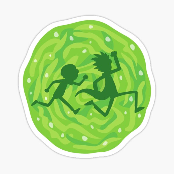 Rick and Morty in the portal Sticker