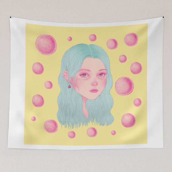 Item preview, Pink bubbles - colored version designed and sold by whaili0531.