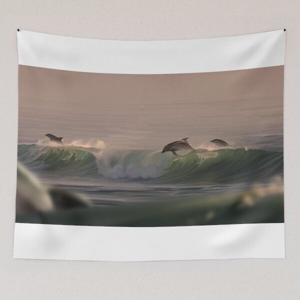 Item preview, Olas y mas delfines designed and sold by 4d2SurfyArte.